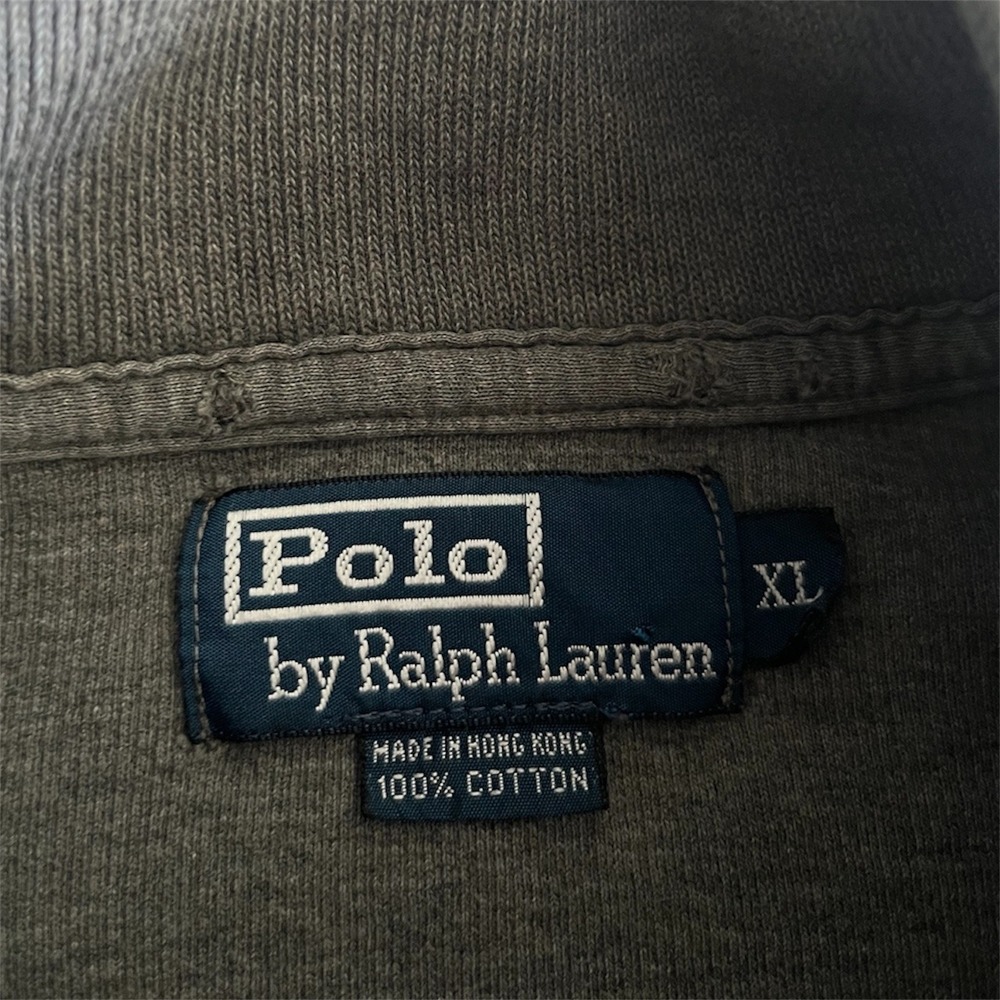 Polo Ralph Lauren Mens Quarter Zip Pullover Grey Cotton Sweater XL Pony Logo - Picture 4 of 7